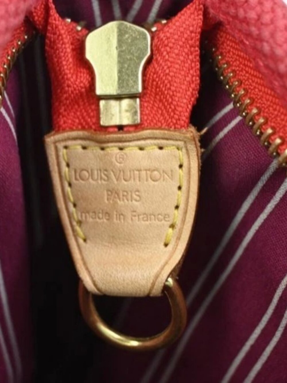 LOUIS VUITTON Cabas MM Shoulder Bag Antigua Canvas Leather Rouge M40034 32ZA237 - Picture 14 of 15